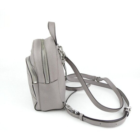 Michael Kors Abbey Gray Silver Perforated Leather Mini Backpack - Picture 3 of 16